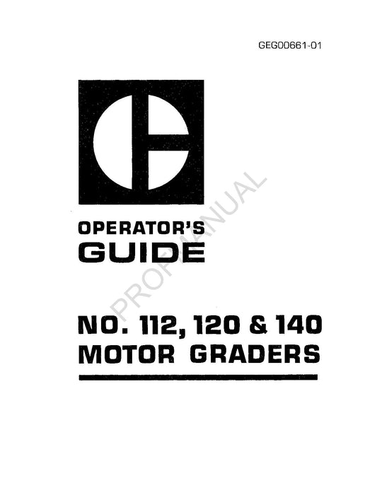 Caterpillar 112 120 140 Motorgrader Bediener Wartungshandbuch GEG00661