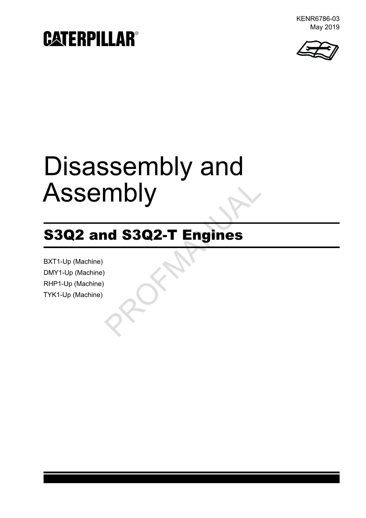 Caterpillar S3Q2 S3Q2-T Motor Servicehandbuch Demontage Montage