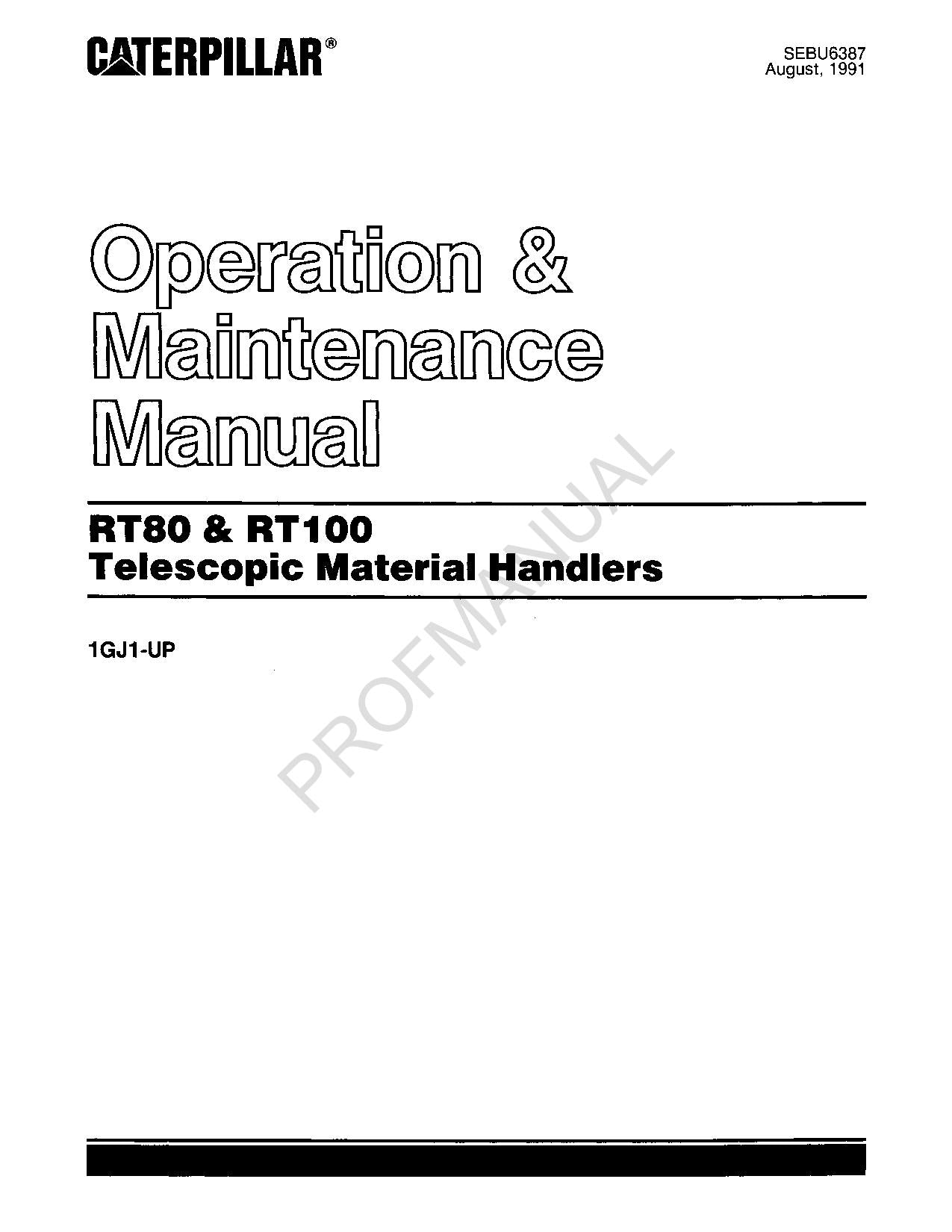 Caterpillar RT80 RT100 Teleskop-Materialtransporter - Wartungshandbuch für Bediener