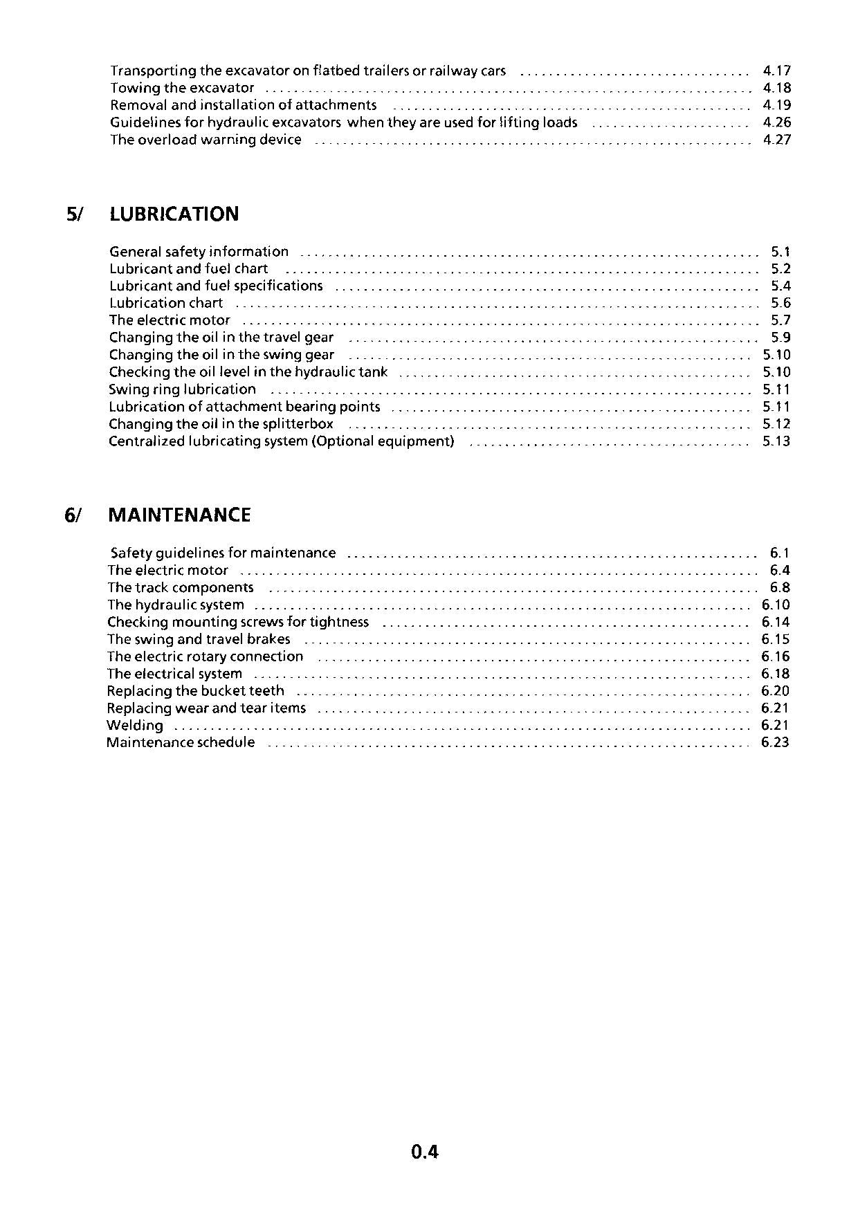 Liebherr ER932 Litronic  Excavator Operators manual