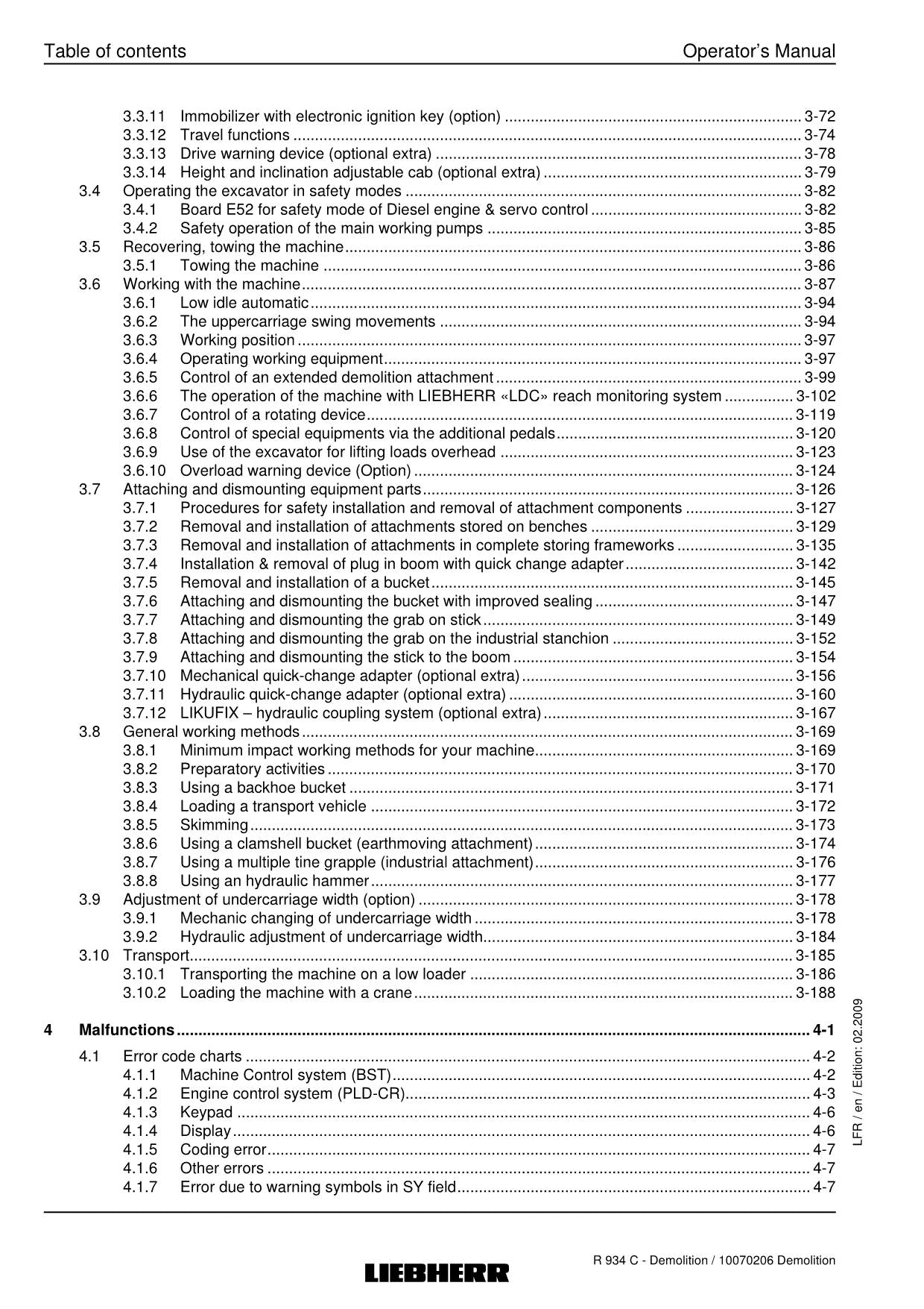 Liebherr R934 C Demolition Excavator Operators manual serial 22324