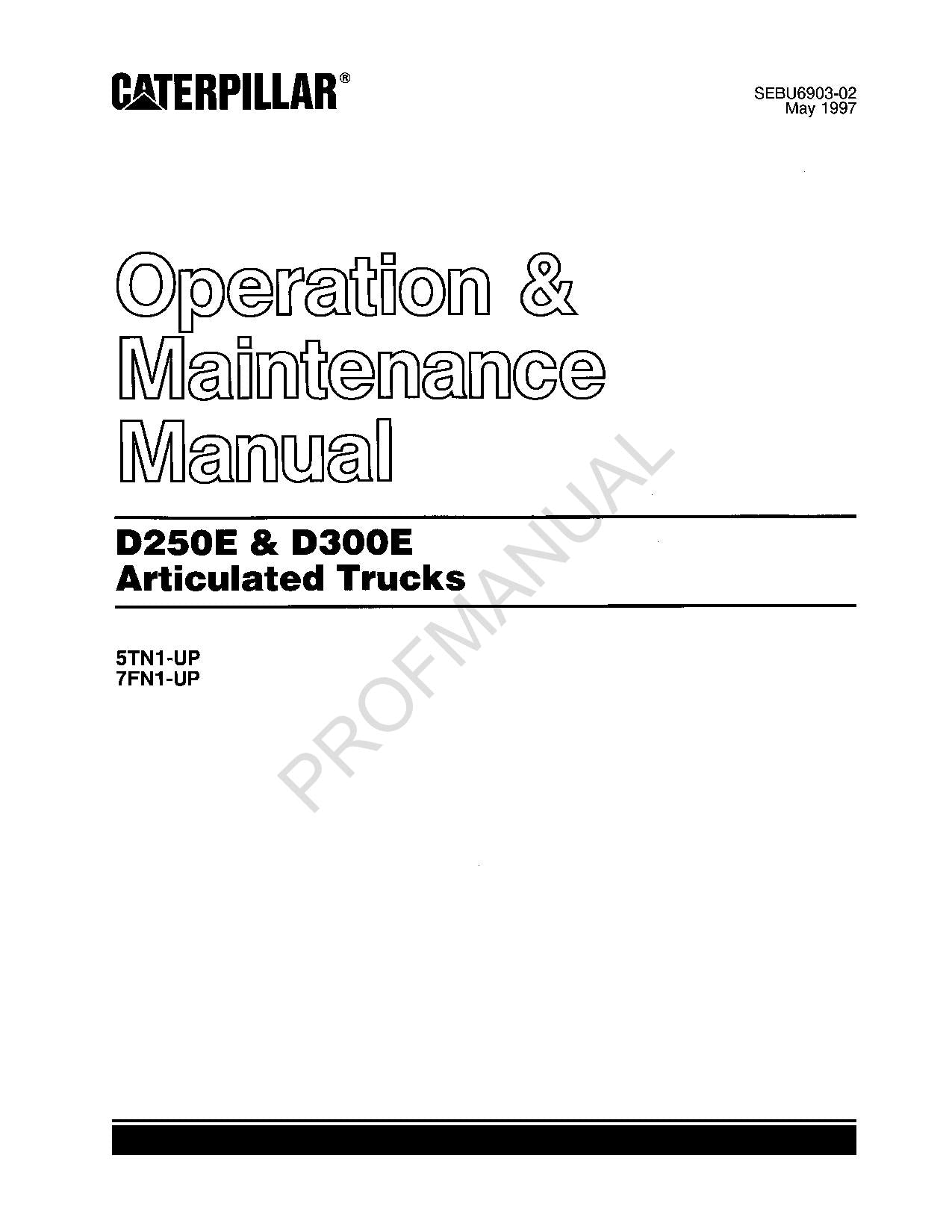 Wartungshandbuch für den Bediener knickgelenkter LKW Caterpillar D250E D300E