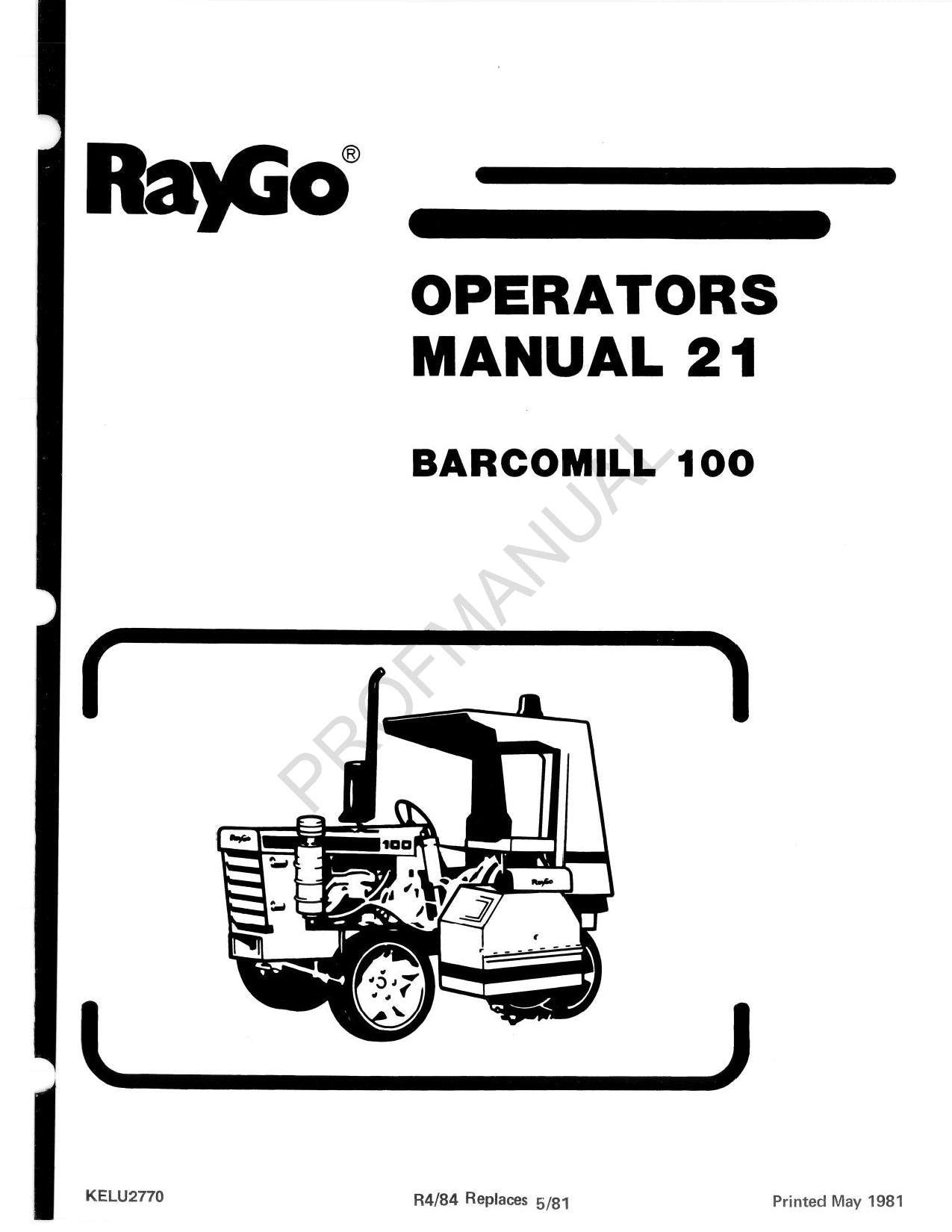 Caterpillar Raygo Bediener-Wartungshandbuch