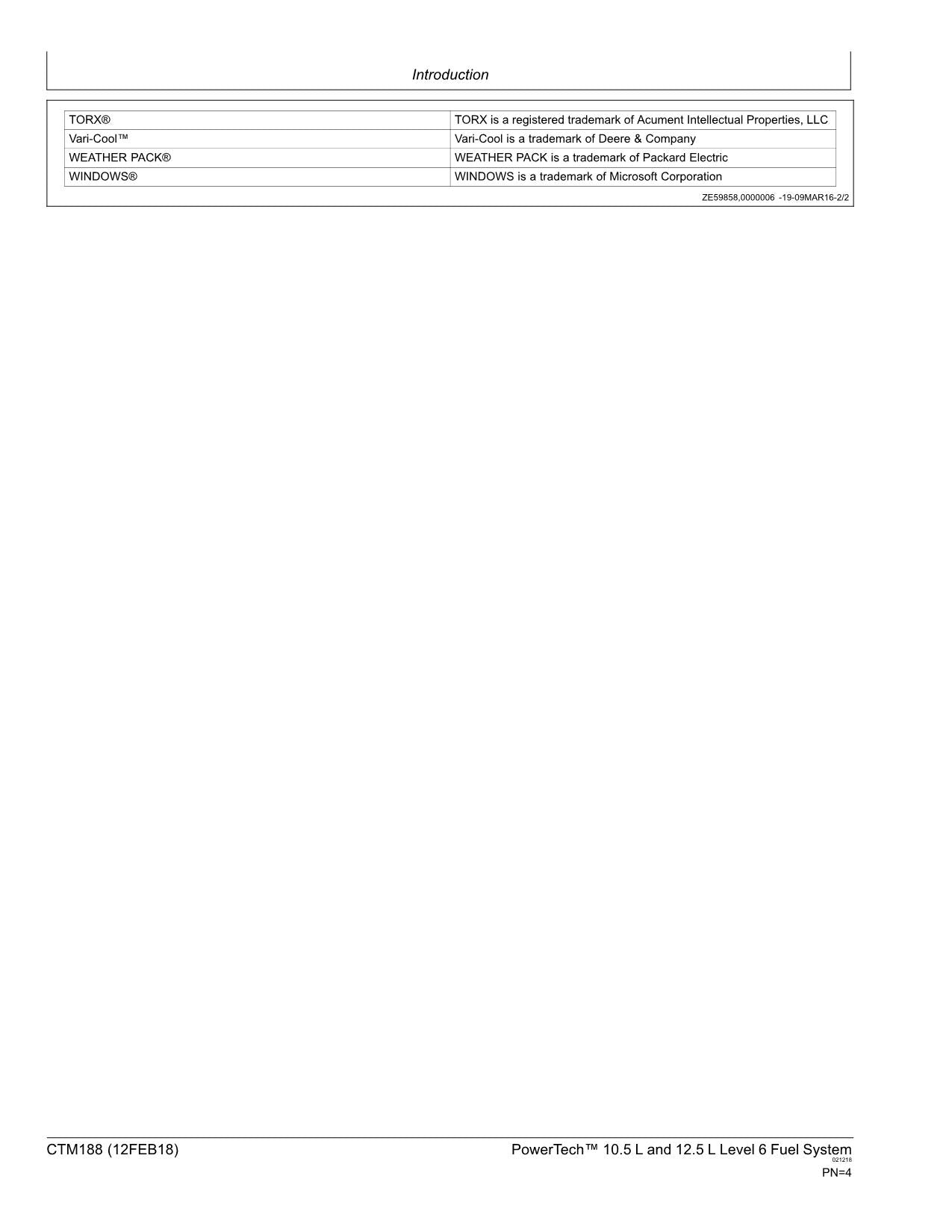 John Deere PowerTech TM 10.5 L 12.5 L Engine Fuel System REPAIR SERVICE MANUAL