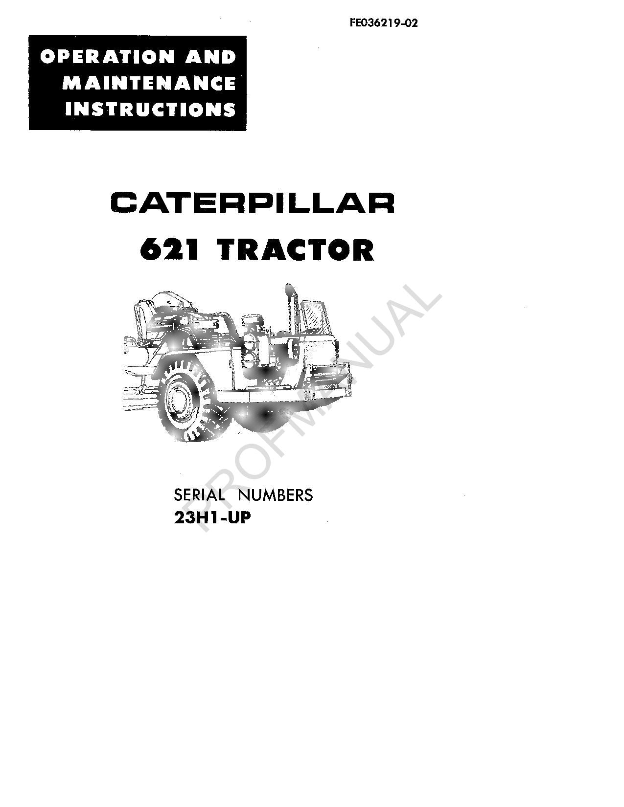 Manuel d'entretien du tracteur Caterpillar 621