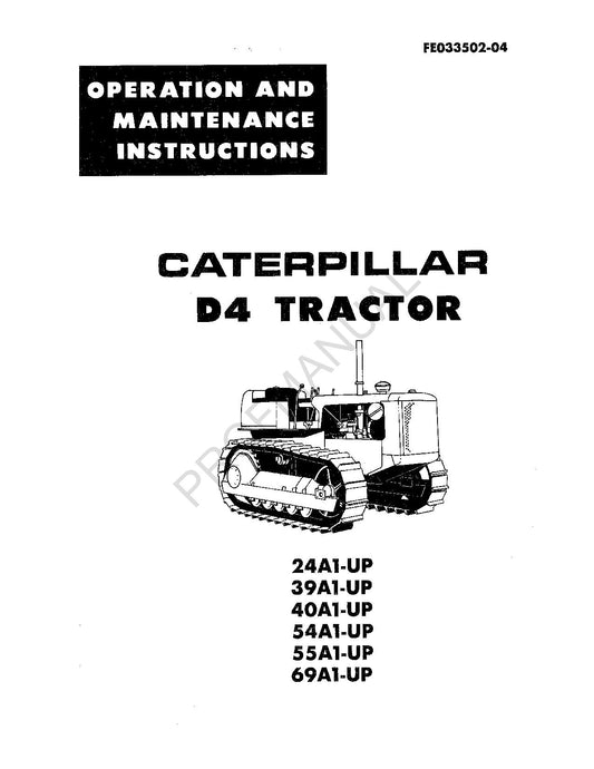 Manuel d'entretien du tracteur Caterpillar D4 FE033502