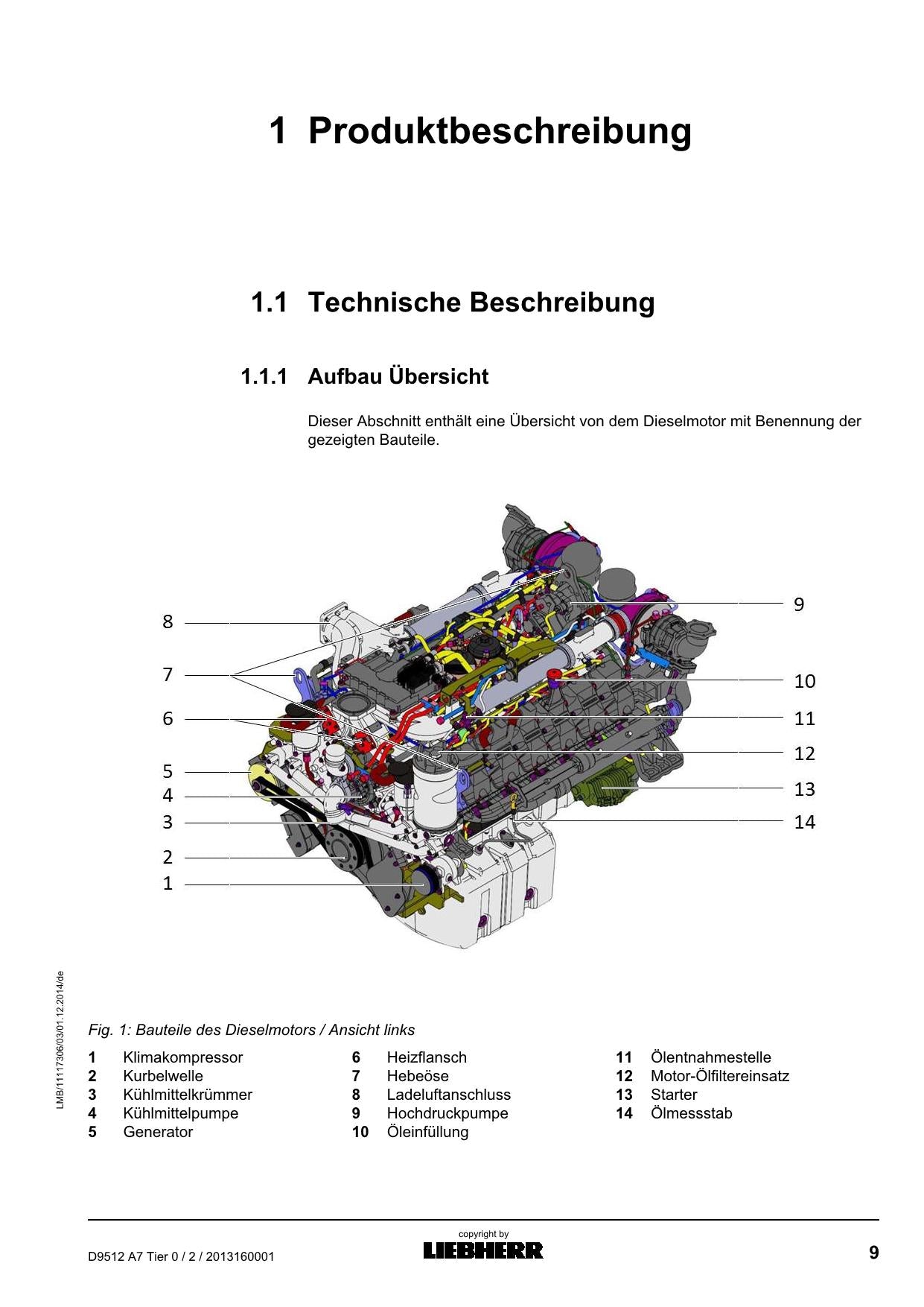 Liebherr D9512 A7 Tier0 2 Dieselmotor Betriebsanleitung