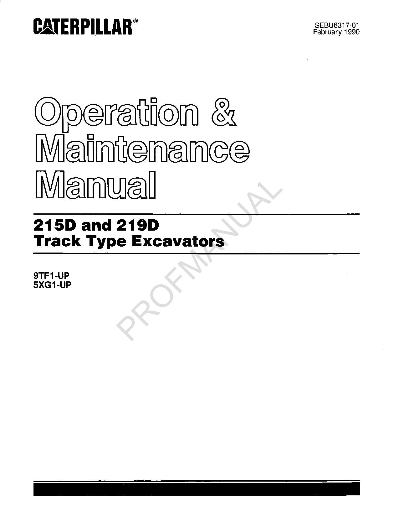 Wartungshandbuch für den Kettenbagger Caterpillar 215D 219D