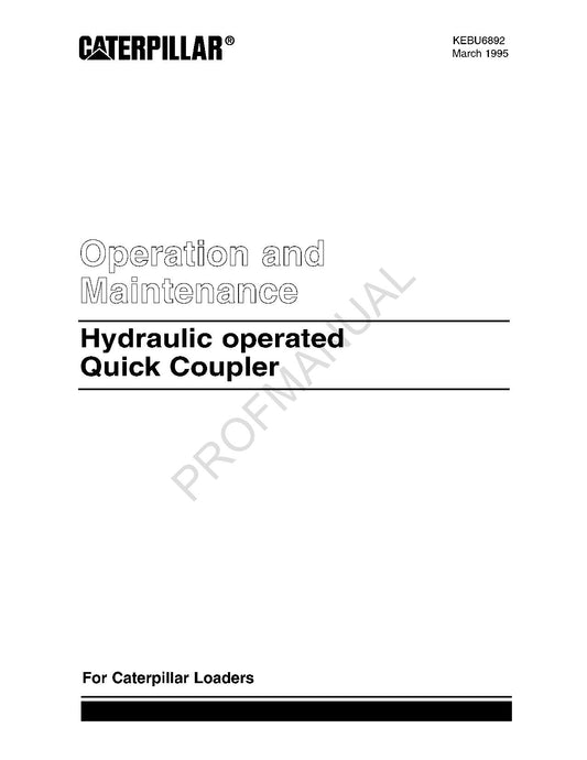 Caterpillar Hydraulic Quick Coupler loader Operators Maintenance Manual