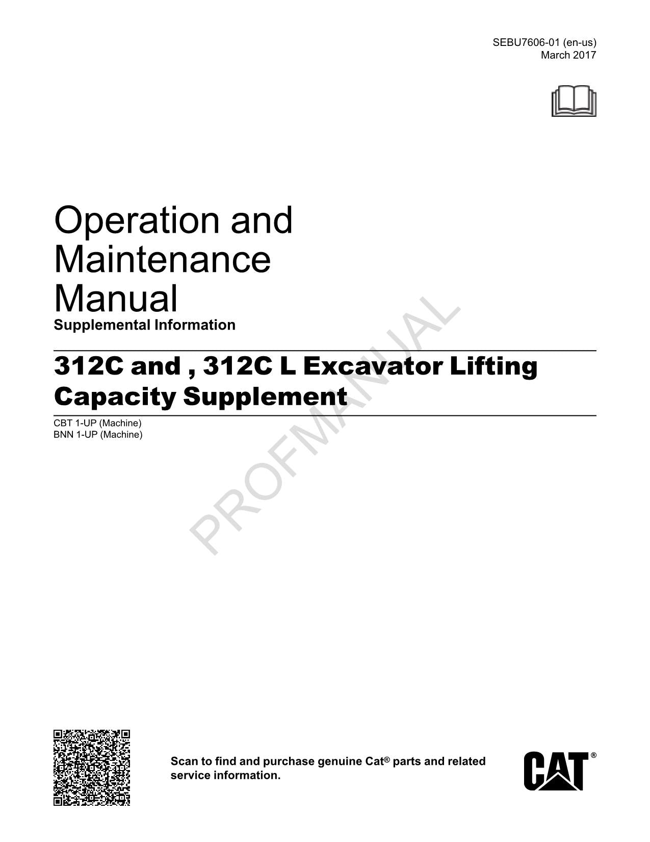 Caterpillar 312C 312C L Baggerbediener Wartungshandbuch SEBU7606