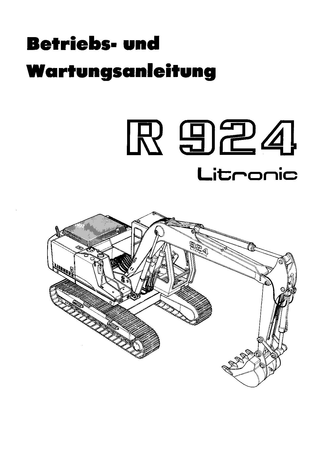 Liebherr R924 Litronic Hydraulikbagger Betriebsanleitung Wartungsanleitung