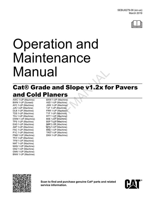 Caterpillar Caterpillar Grade Slope Asphalt Paver Operators Maintenance Manual