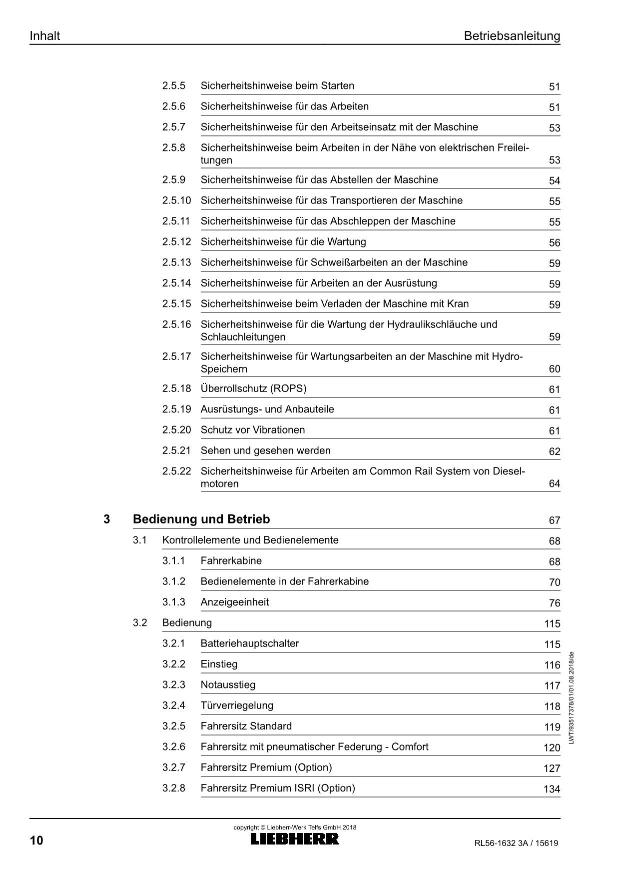 Liebherr RL56 3A Rohrleger Betriebsanleitung ser 15619 RU