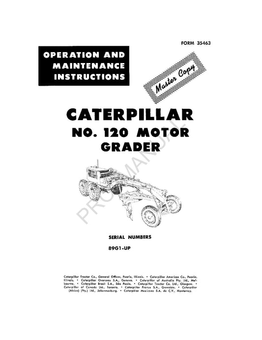 Wartungshandbuch für den Motorgrader Caterpillar 120, 89G1-Up