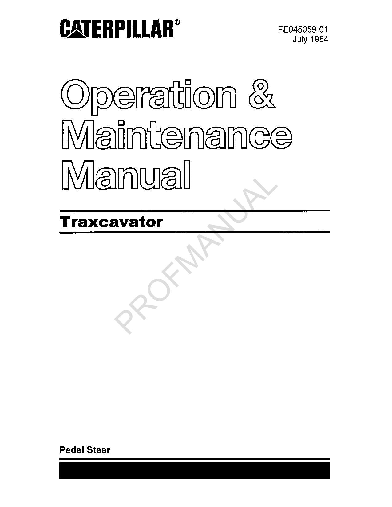 Caterpillar Traxcavator Operators Maintenance Manual