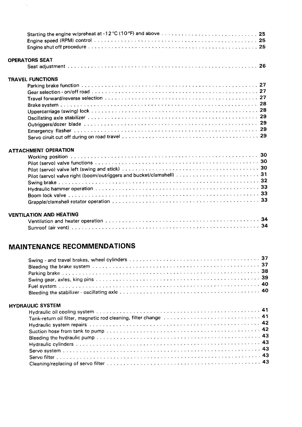 Liebherr A912 Speeder Excavator Operators manual