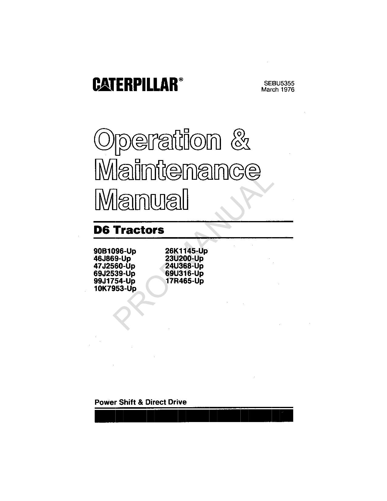 Caterpillar D6 Traktor-Bedienungsanleitung Wartung ist SEBU5203