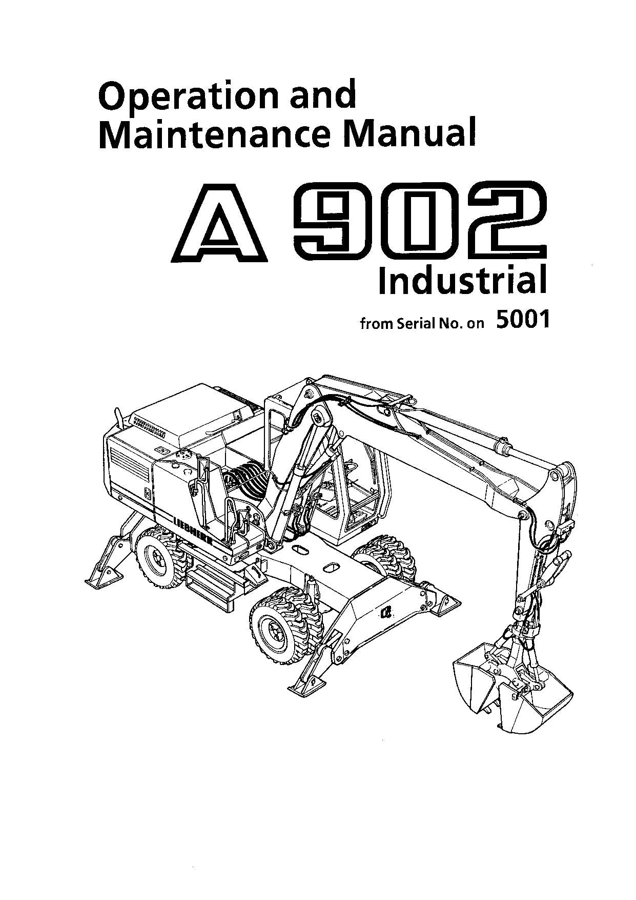 Liebherr A902 Industrial Excavator Operators manual