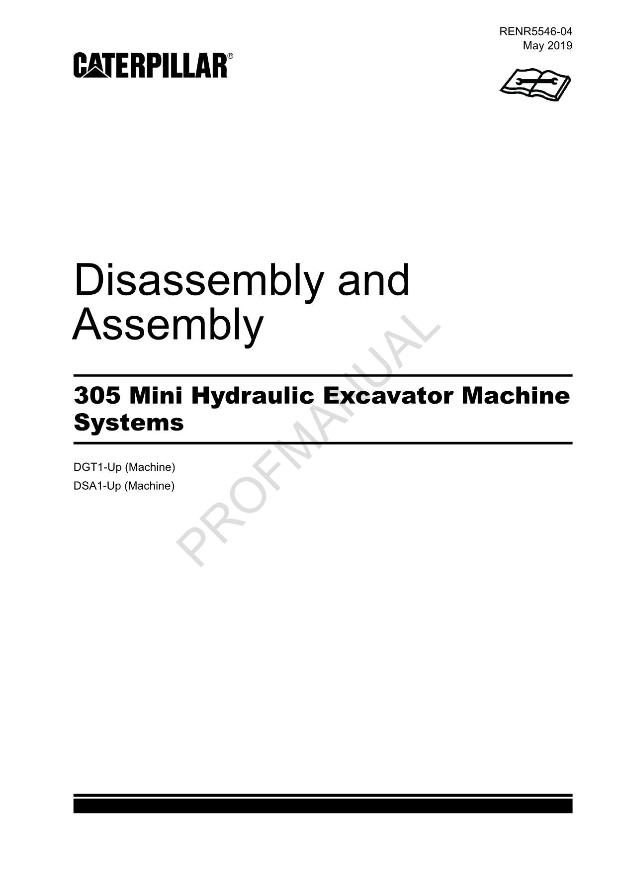 Caterpillar 305 Excavator Service Manual Disassem Assem