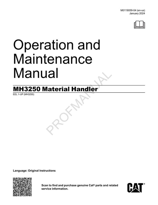 Wartungshandbuch für Bediener des Materialtransporters Caterpillar MH3250