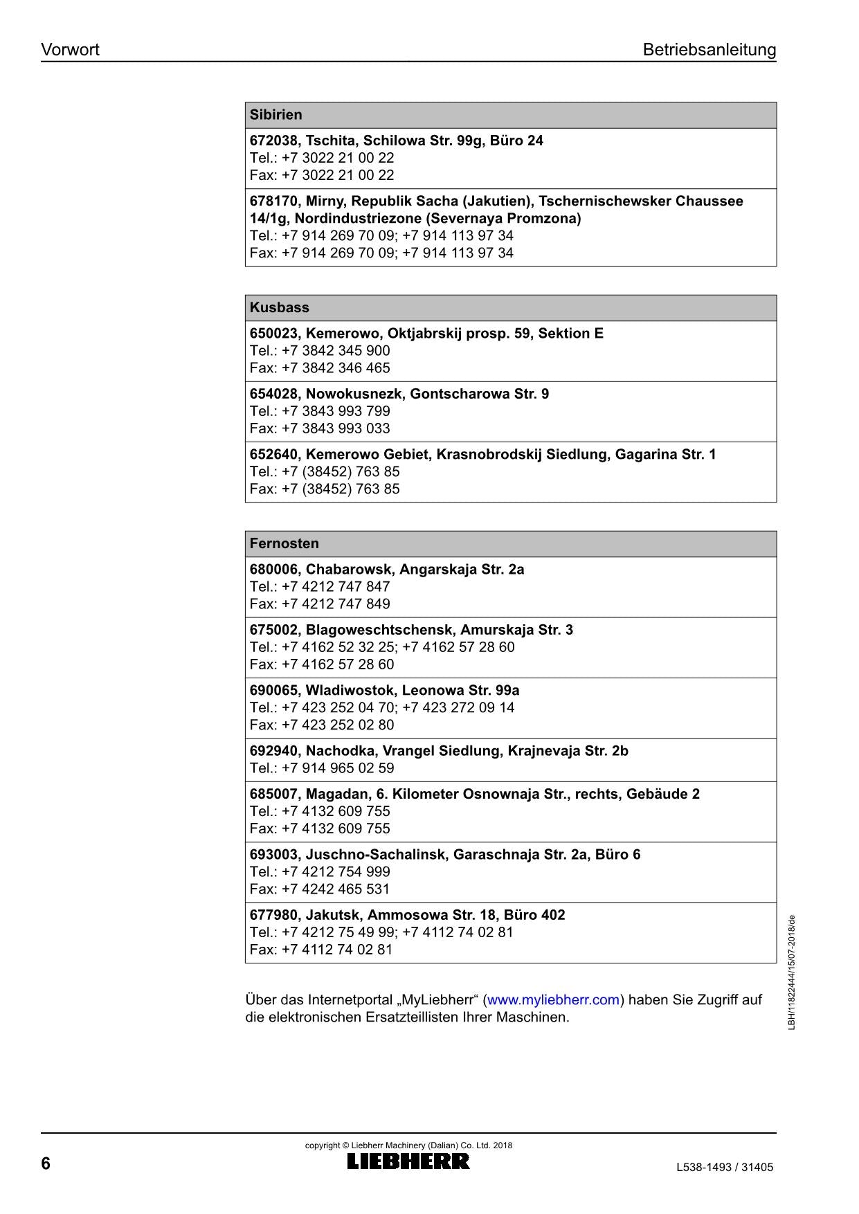 Liebherr L539 Radlader Manuel d'instructions