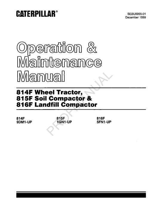 Manuel d'utilisation du compacteur de décharge Caterpillar 814F pour tracteur à roues 815F Soil 816F