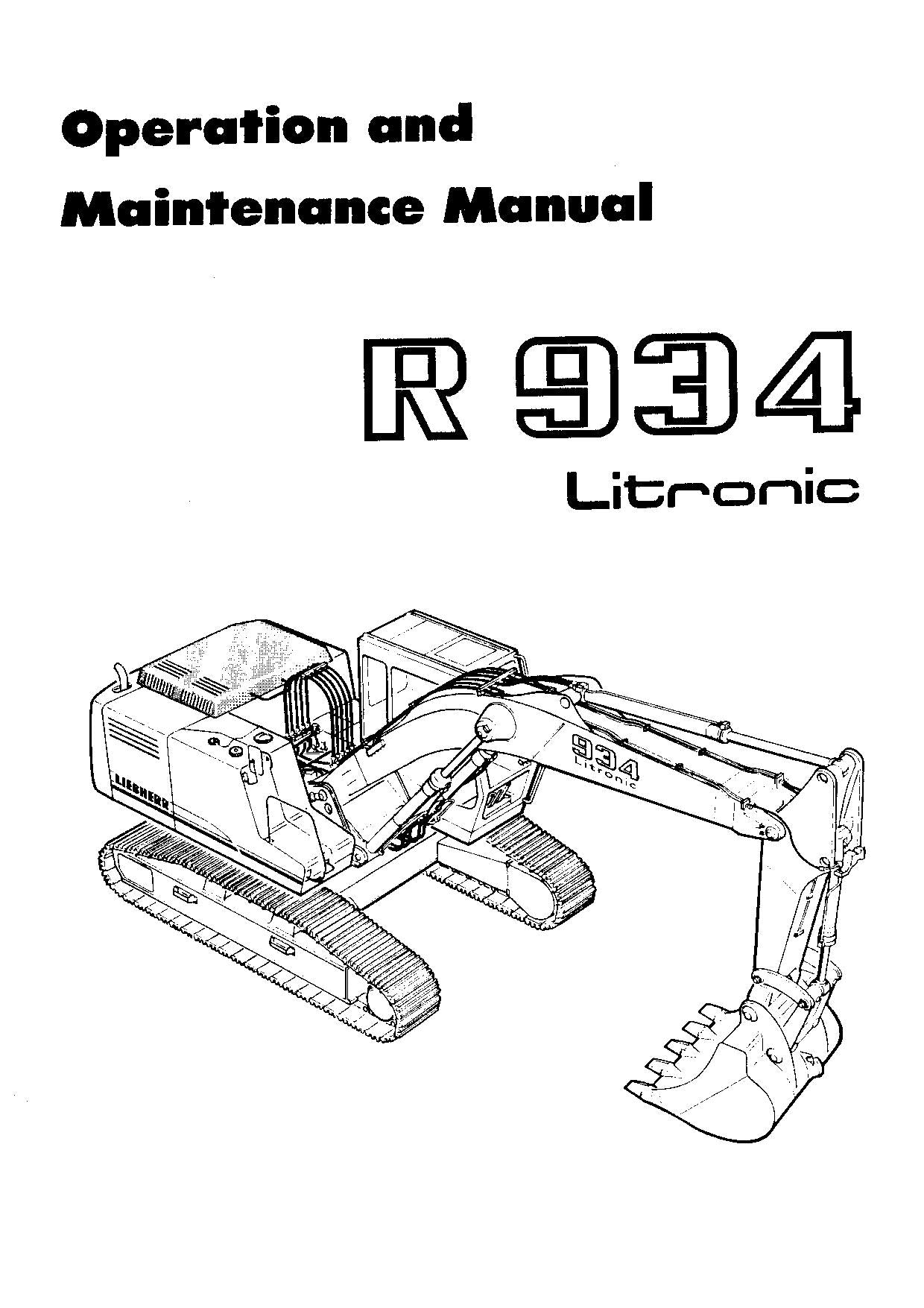 Manuel d'utilisation de la pelle Liebherr R934 Litronic, série 5406