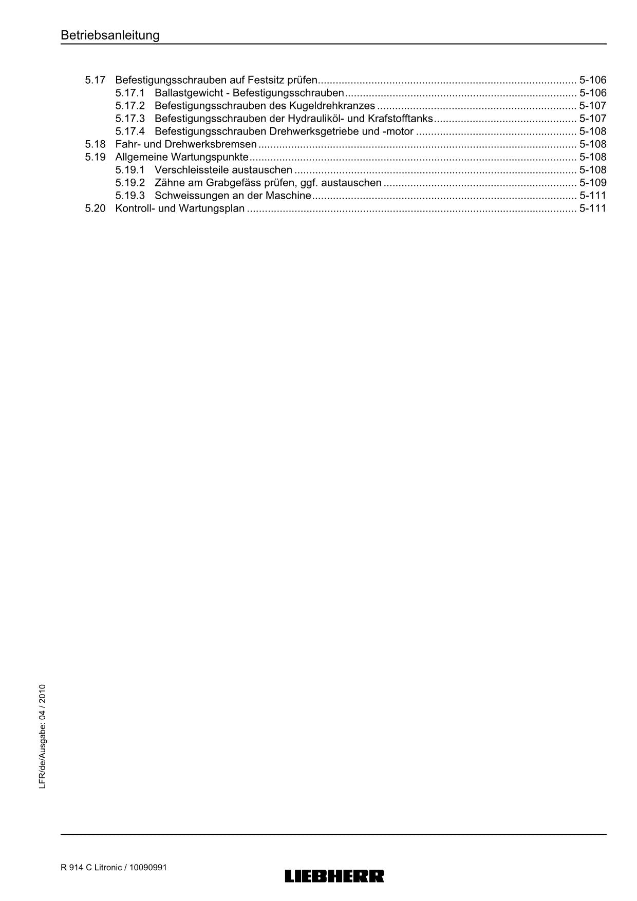 Liebherr R914 C Litronic Hydraulikbagger Manuel d'instructions