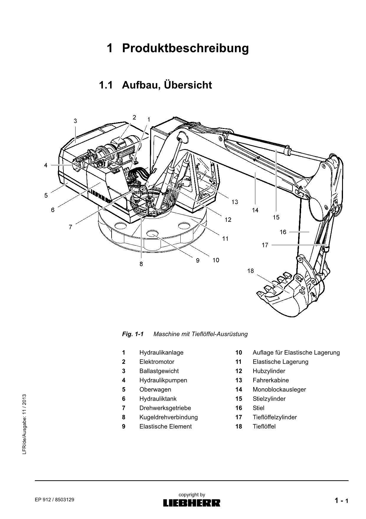 Liebherr EP912 Hydraulikbagger Manuel d'instructions