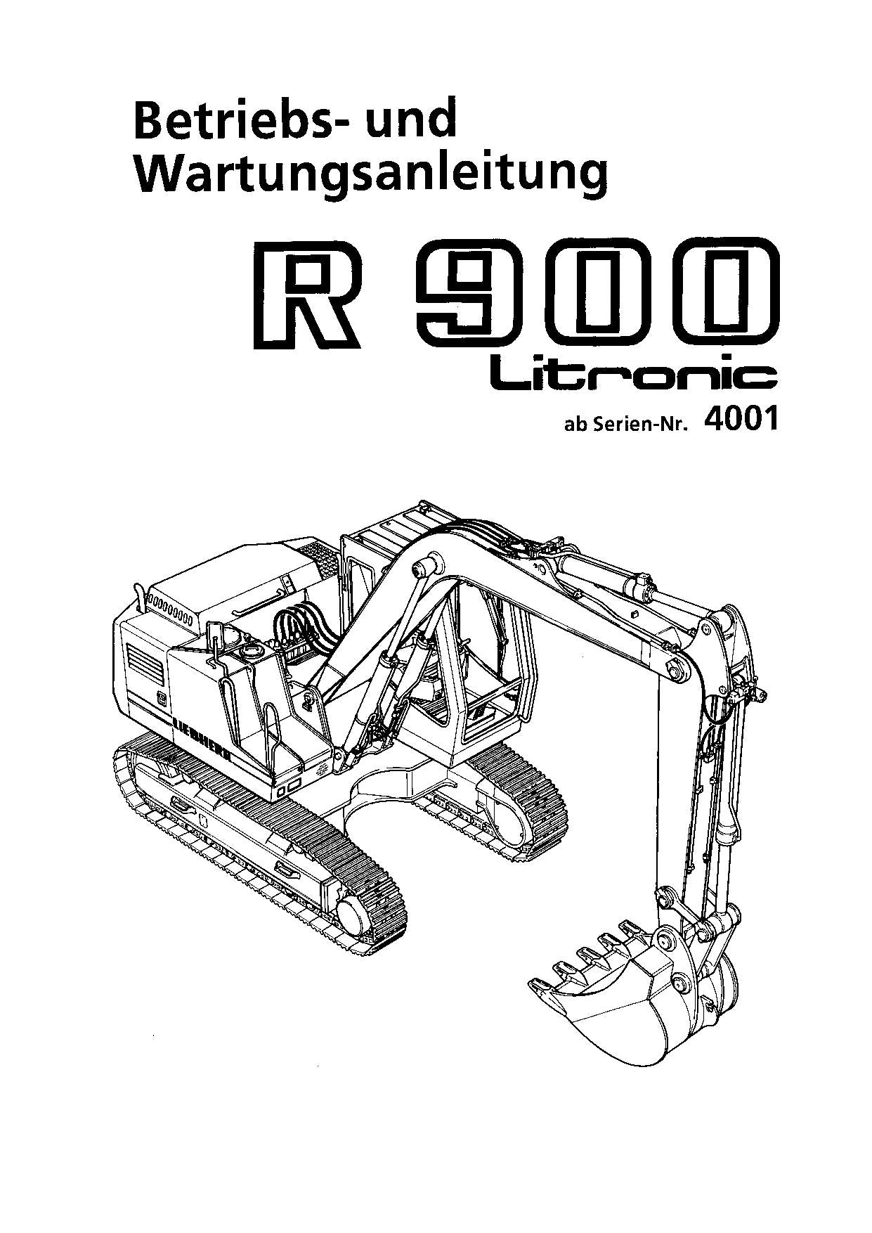 Liebherr R900 Litronic Hydraulikbagger Manuel d'instructions 596/4001 LC 597/4001