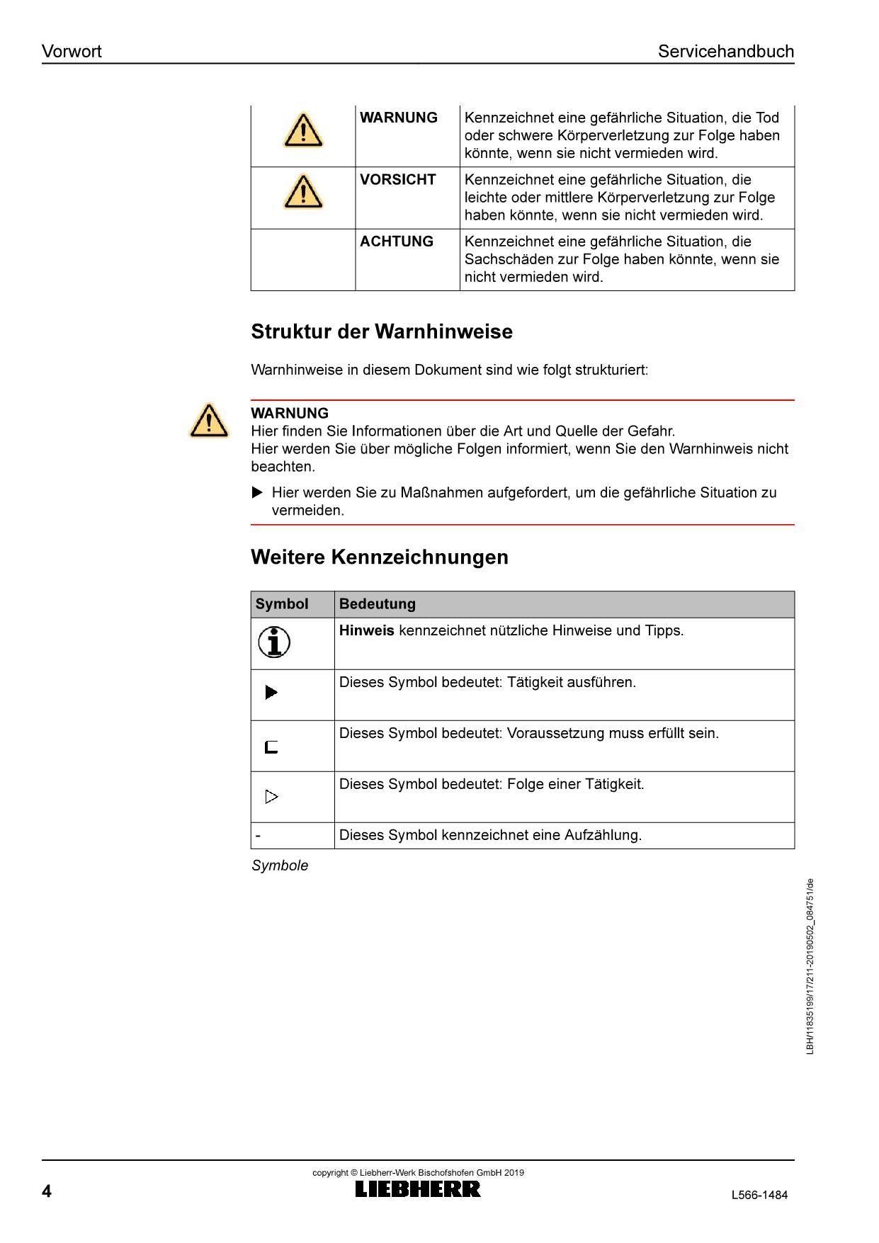 Liebherr L566 1484 Radlader Reparaturhandbuch Werkstatthandbuch