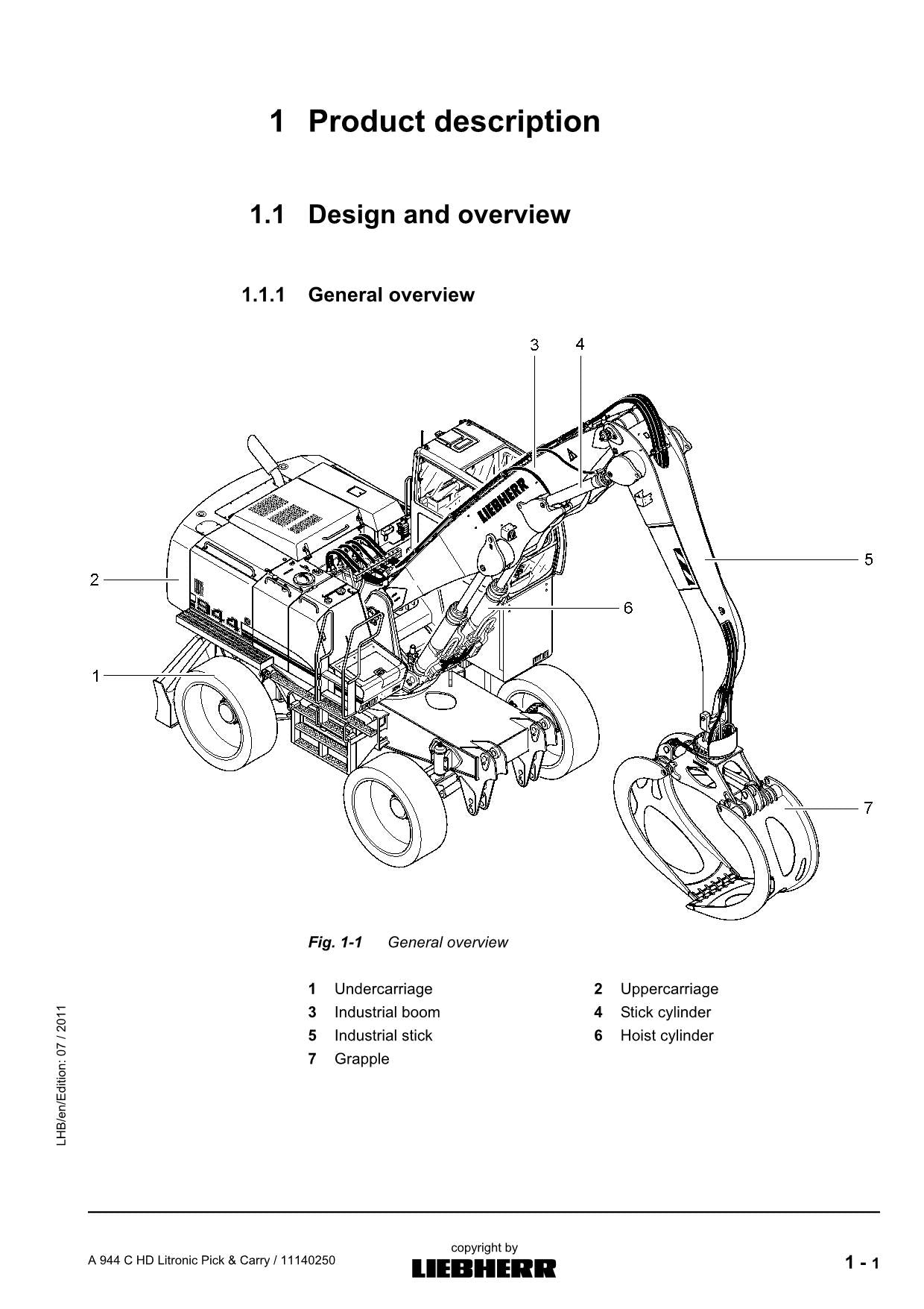 Manuel d'utilisation de la chargeuse forestière Liebherr A944 C HD Litronic Pick Carry