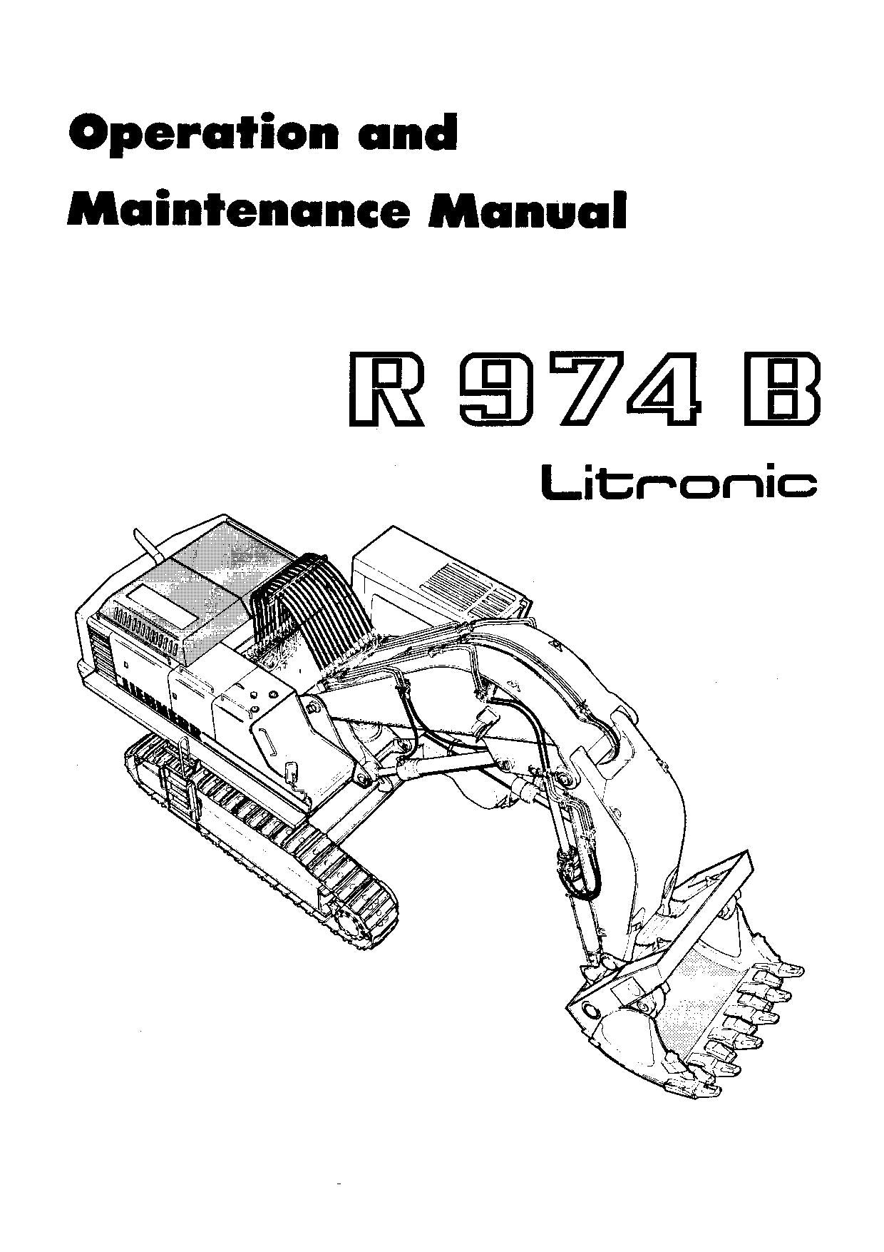 Liebherr R974 B Litronic Bagger Bedienungsanleitung Seriennummer 408/1001