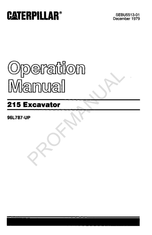 Wartungshandbuch für Caterpillar 215-Baggerbediener SEBU5513