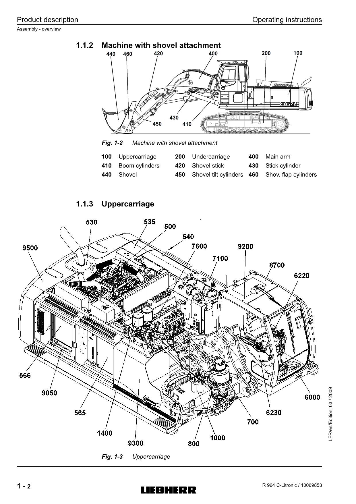 Liebherr R964 C-Litronic Bagger Bedienungsanleitung Seriennummer 22612