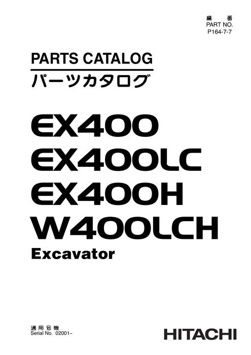 Hitachi EX400 EX400LC EX400H EX400LCH excavator parts catalog manual