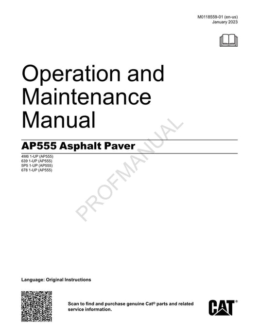 Caterpillar AP555 Asphalt Paver Operators Maintenance Manual