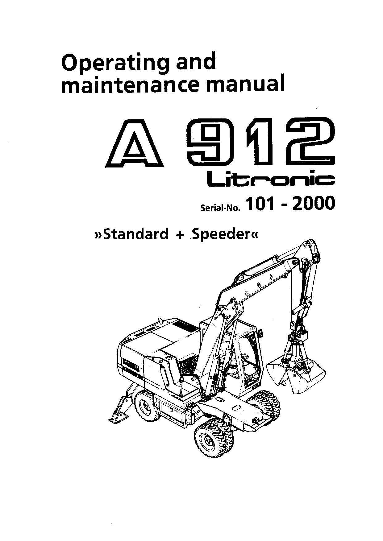 Manuel d'utilisation de la pelle Liebherr A912 Litronic série 101