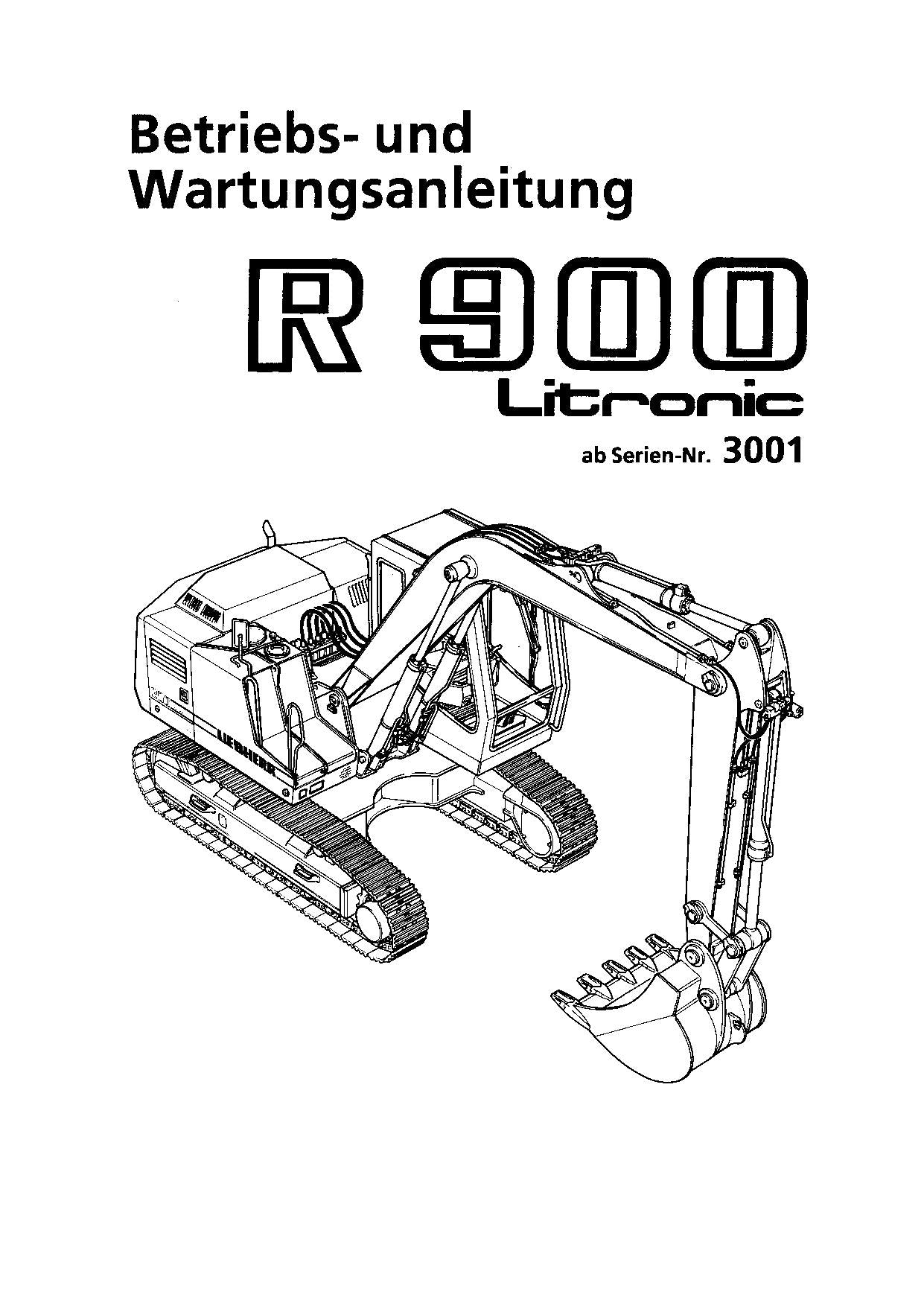 Liebherr R900 Litronic Hydraulikbagger Betriebsanleitung ser 368/3001