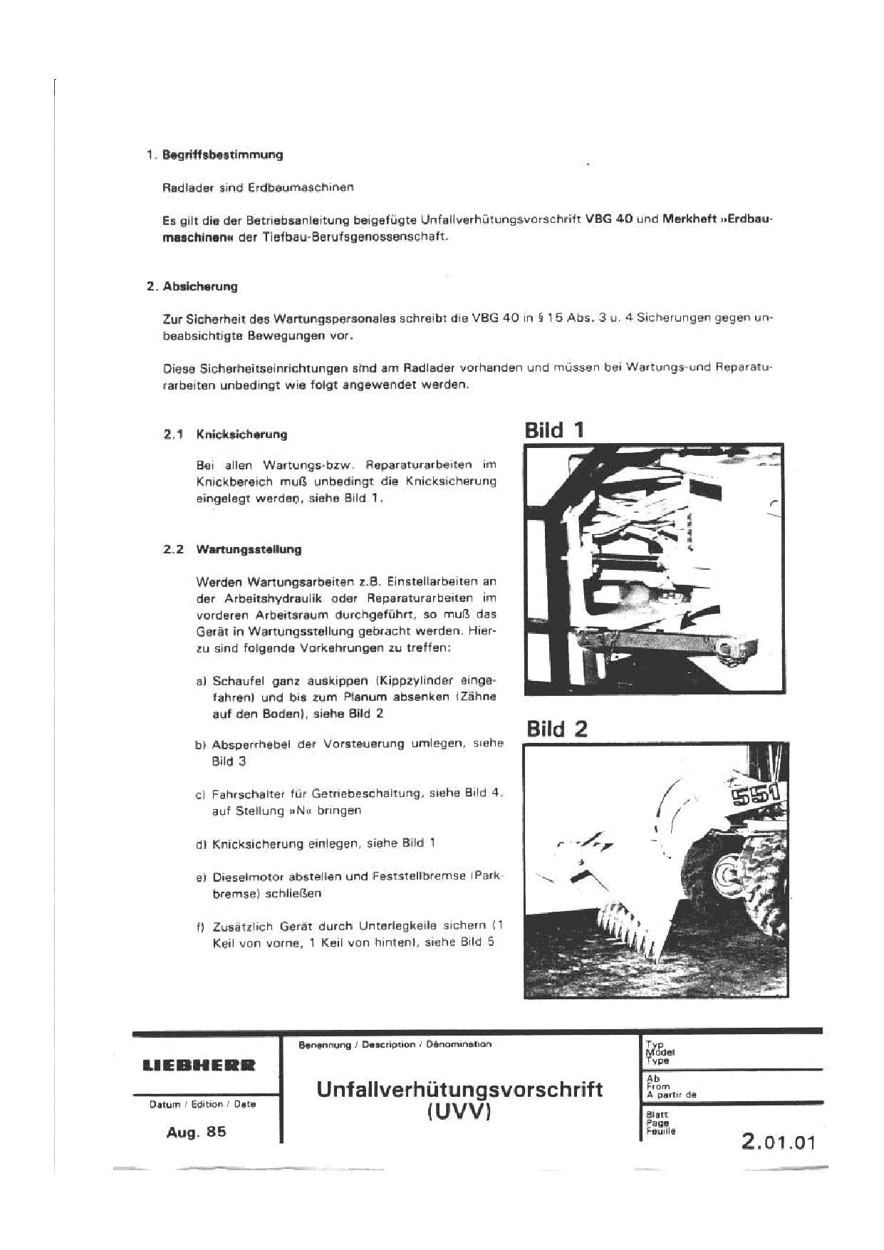 Liebherr L511 L521 L531 L541 Radlader Reparaturhandbuch Werkstatthandbuch