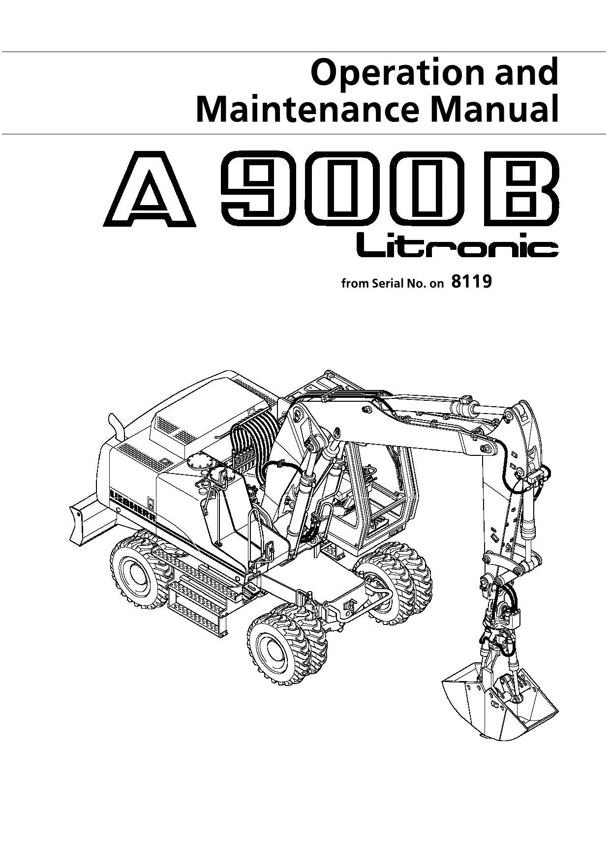 Liebherr A908 B Excavator  Operators manual