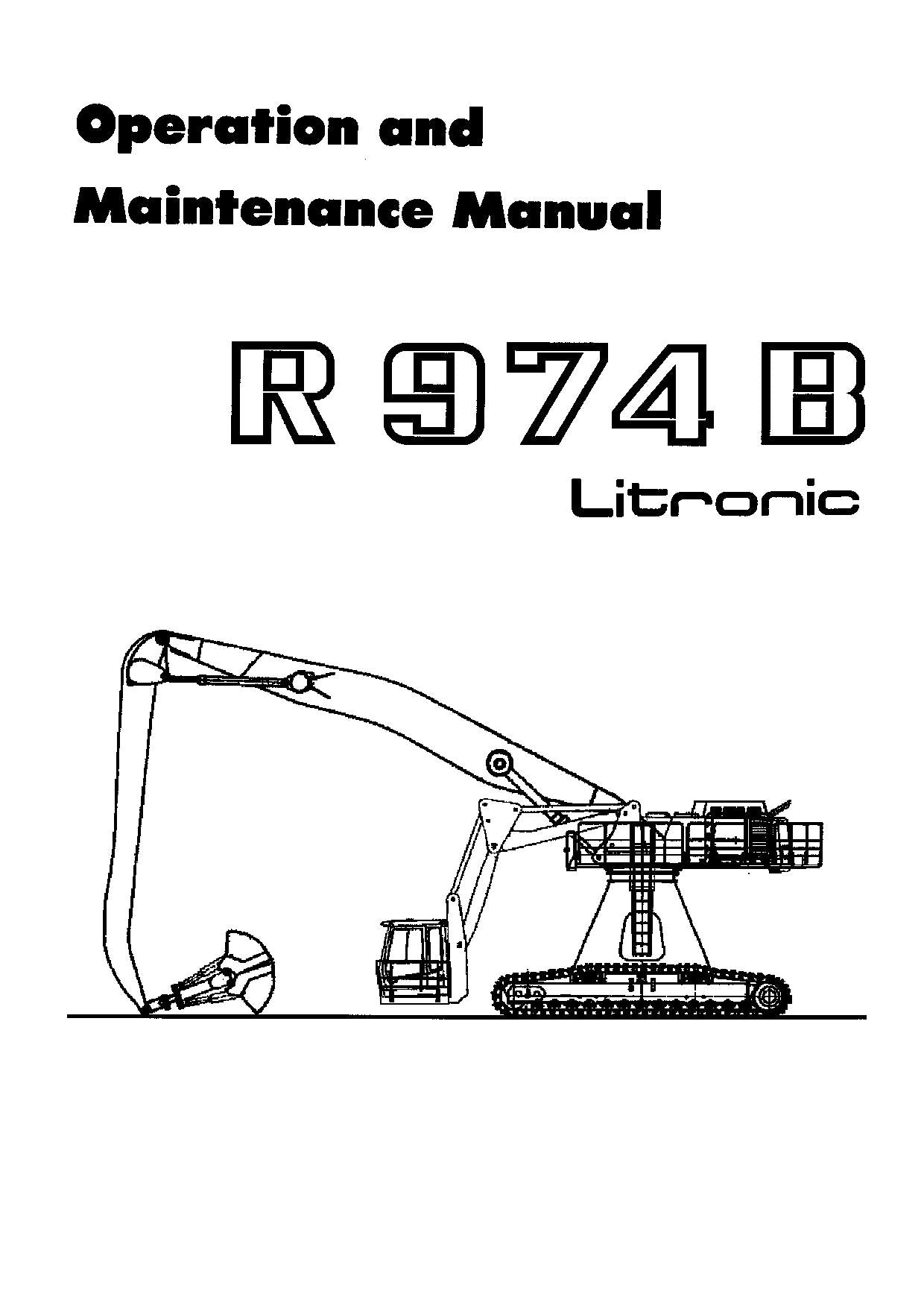 Liebherr R974 B Litronic Excavator Operators manual serial HR 951/10656