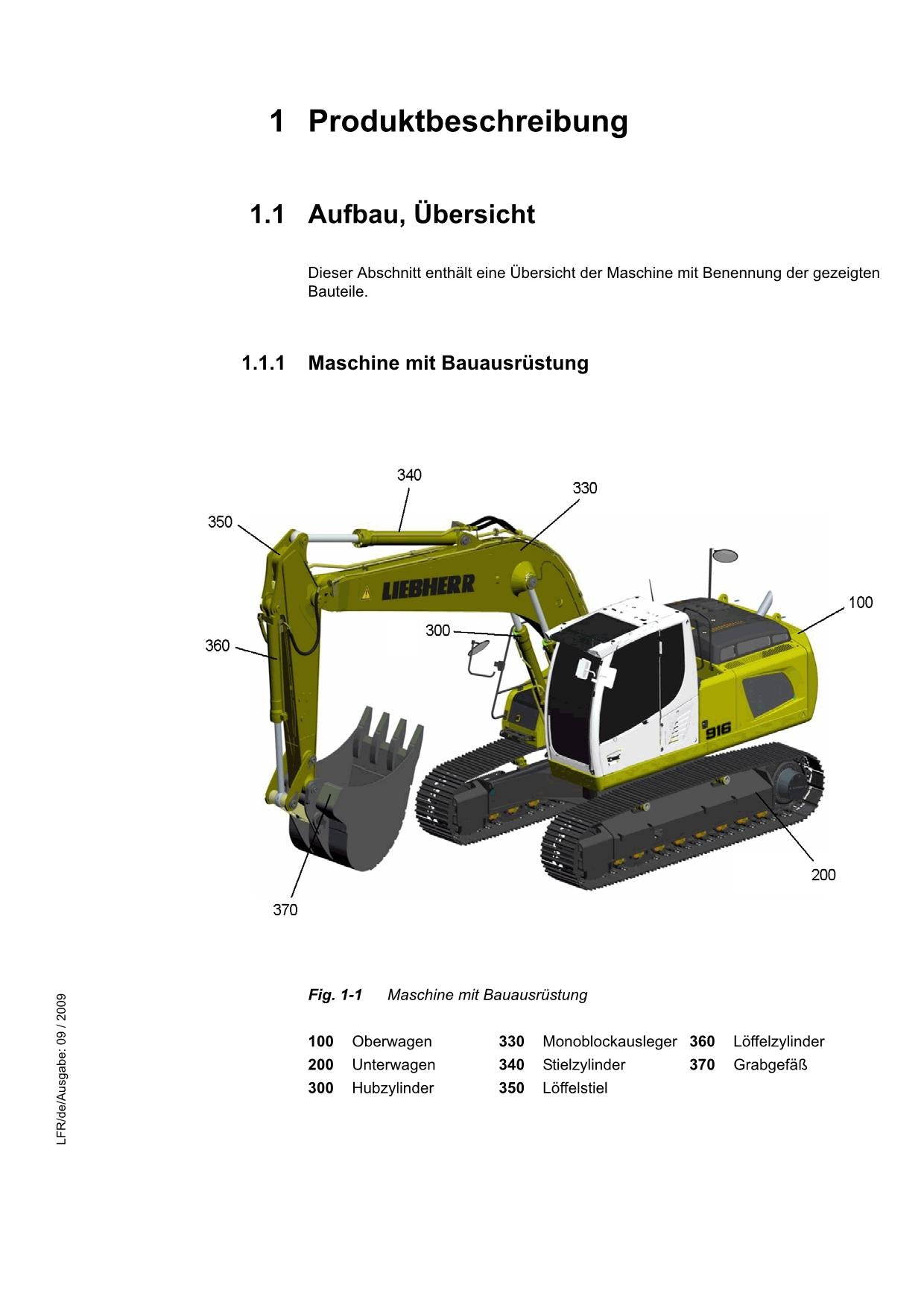 Liebherr R926 Advanced Hydraulikbagger Betriebsanleitung ser 17833