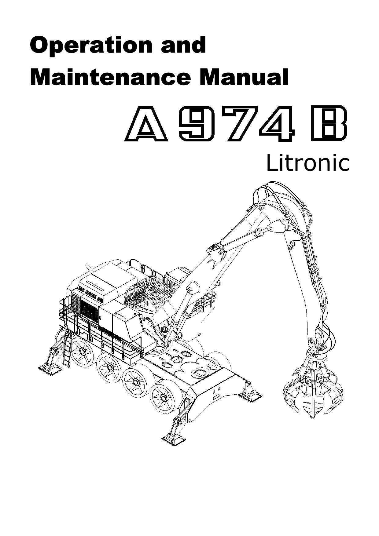 Liebherr A974 B Litronic Excavator Operators manual