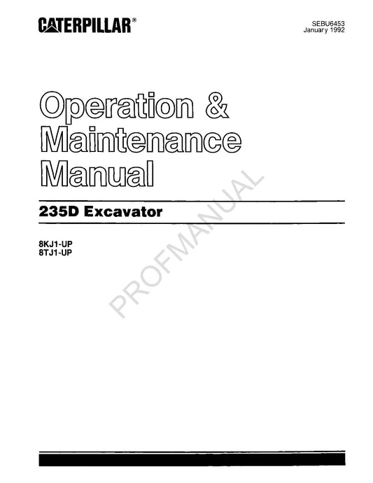 Caterpillar 235D Excavator Operators Maintenance Manual