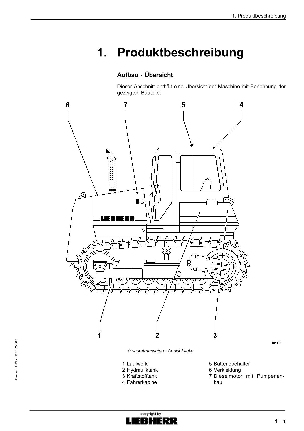 Liebherr SR712 B Litronic Schweißraupe Betriebsanleitung