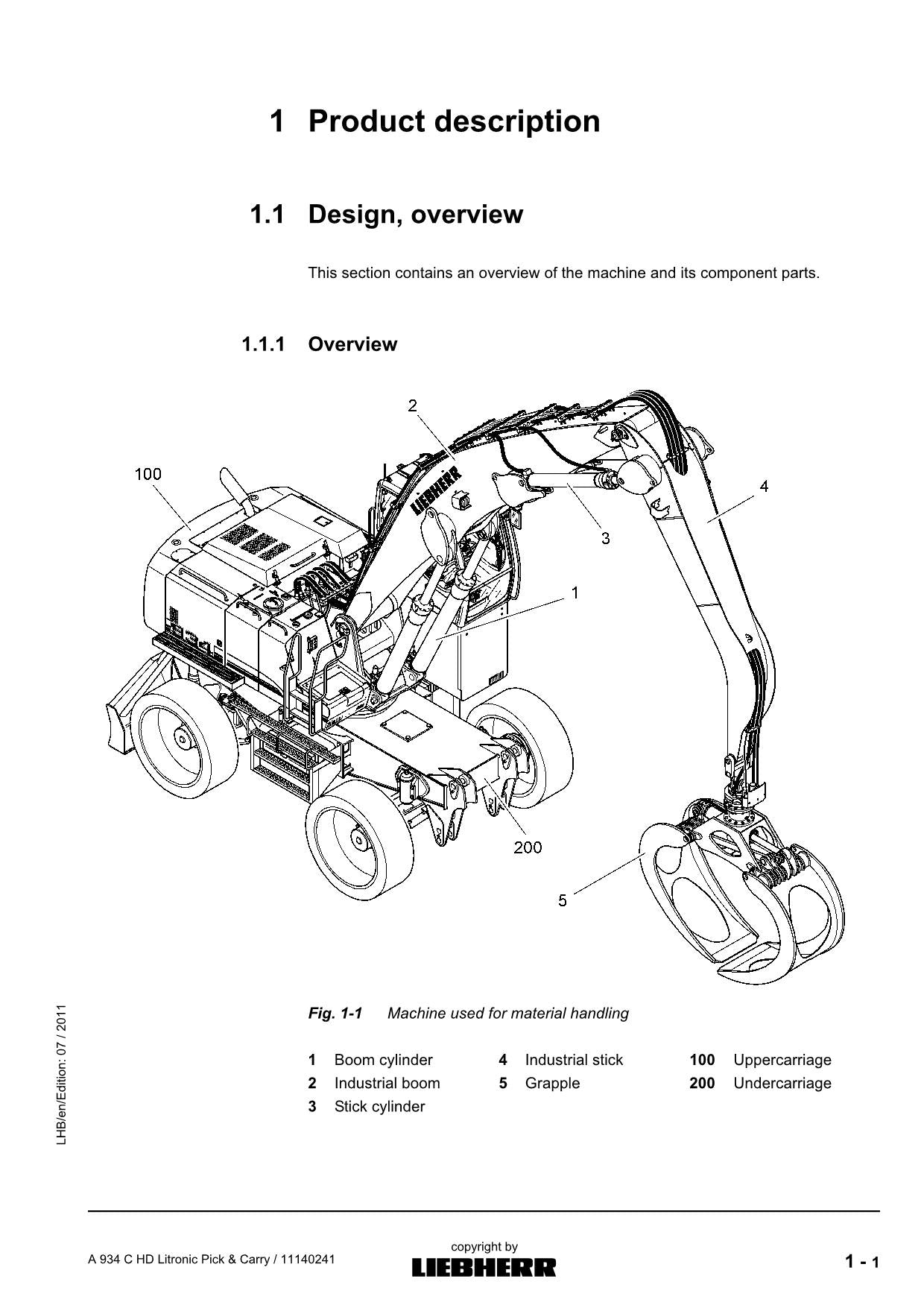 Manuel d'utilisation de la chargeuse forestière Liebherr A934 C HD Litronic Pick Carry