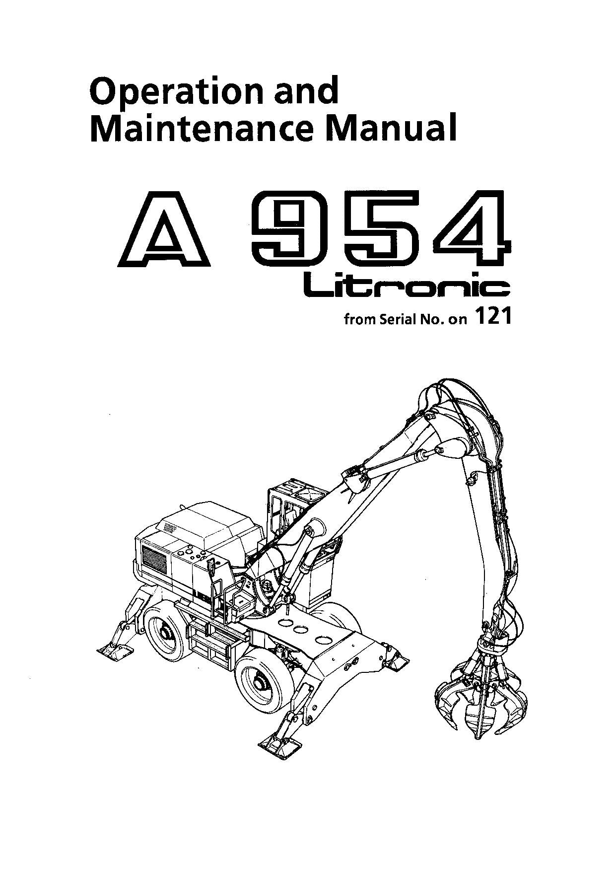 Manuel d'utilisation de la pelle Liebherr A954 Litronic