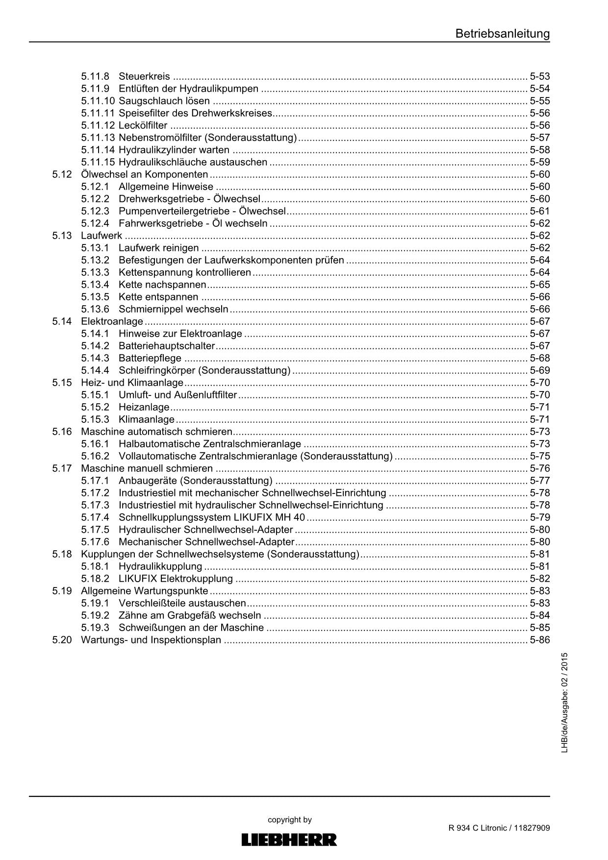 Liebherr R934 C Litronic Umschlaggerät Betriebsanleitung