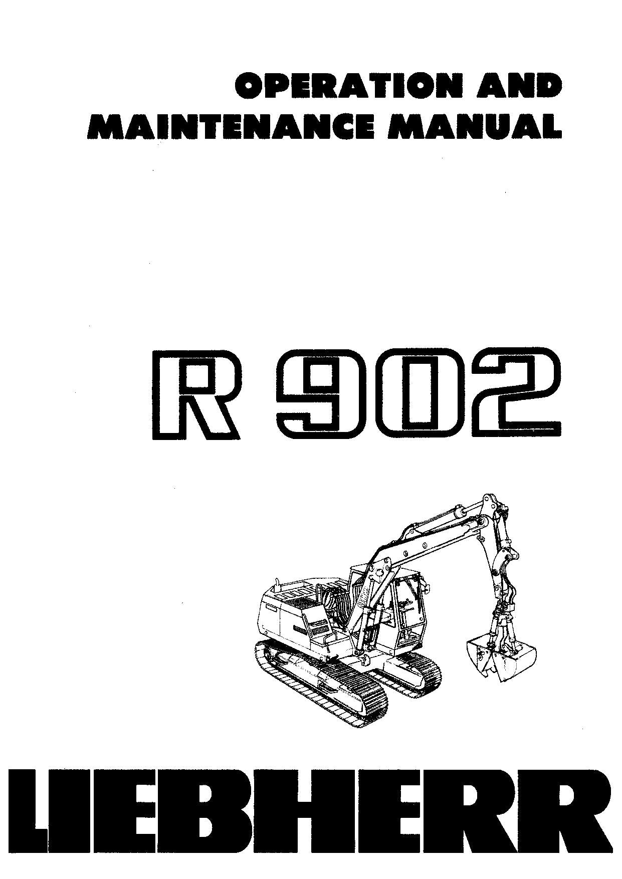 Liebherr R902 Excavator Operators manual serial 2600